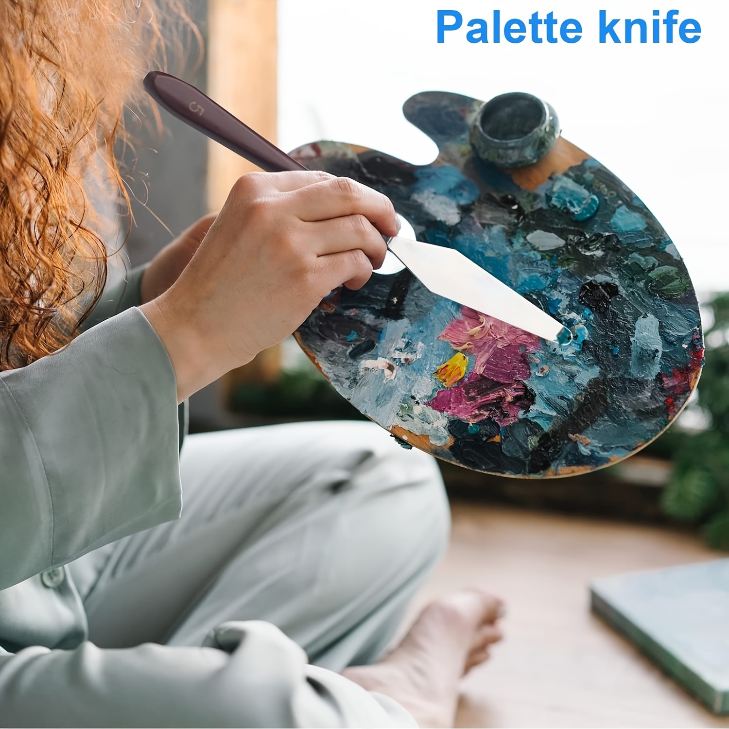 Grattoir à palette en acier inoxydable, spatule opaque pour artiste, outils  d'art de peinture à