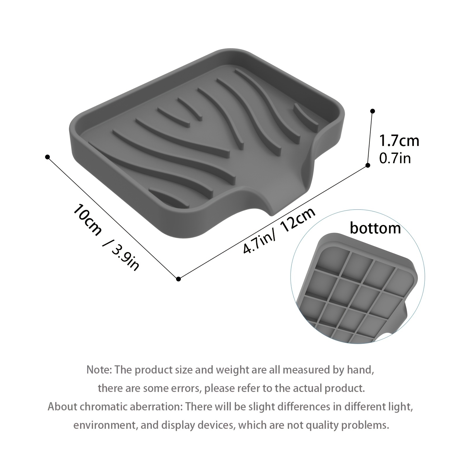 Silicone Soap Dish: Premium Gray Self-Draining Soap Bar Holder