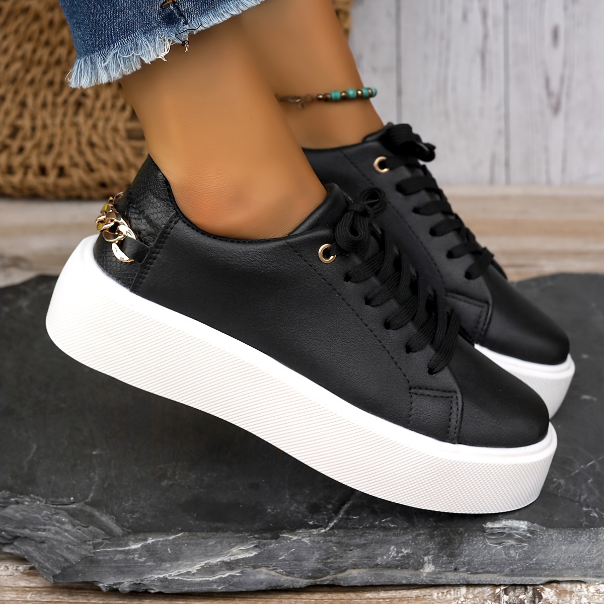 Sneakers Plateauschuhe Damen Mit Absatz VAN HILL Damen Plateau