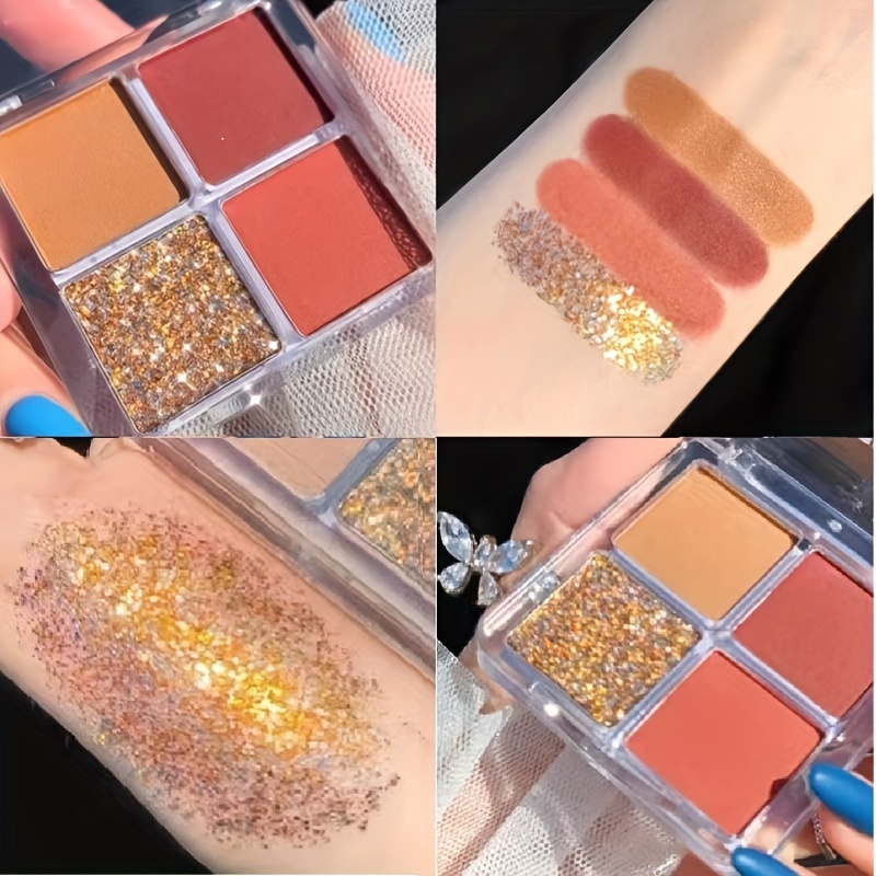 4-Color Glitter Eyeshadow Palette for Parties & Events