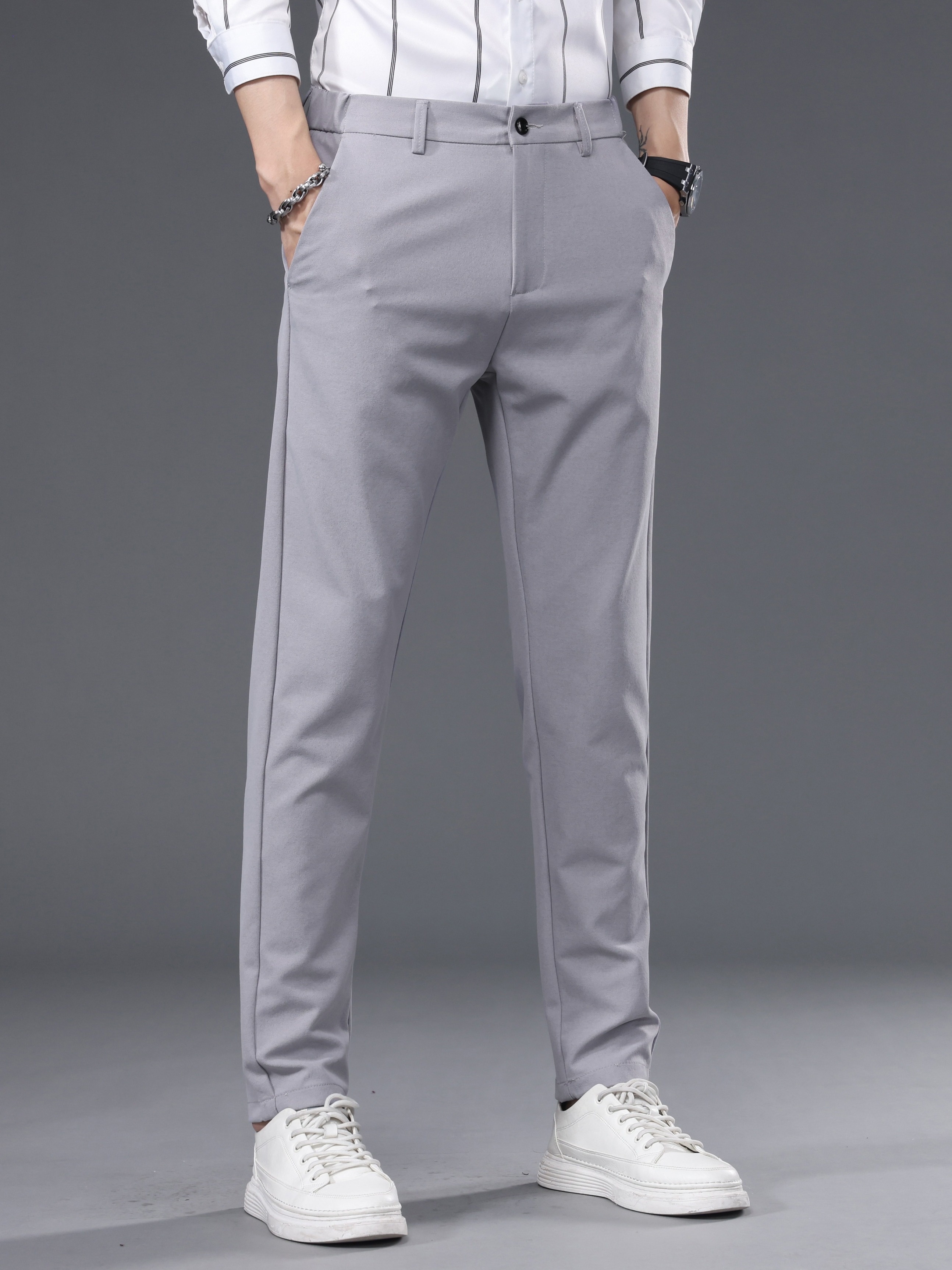 Men's Semi formal Stretch Suit Pants Fall Winter - Temu