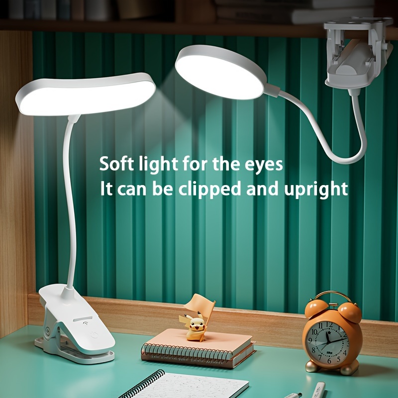 LED Table Lamp,Portable Eye-protected Flexible Gooseneck Small Desk Lights for Dorm Study Office Bedroom-USB or 3 AA Batteries Powered -Not Include