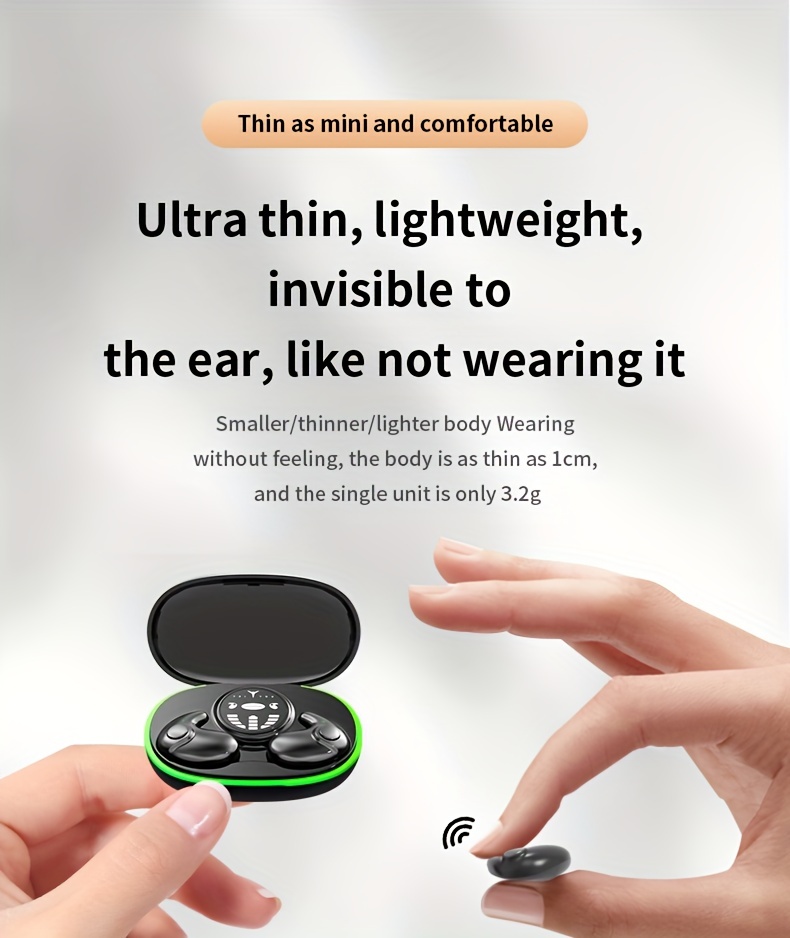 Ultra thin Sleep Wireless Headset Super Standby Wireless Temu