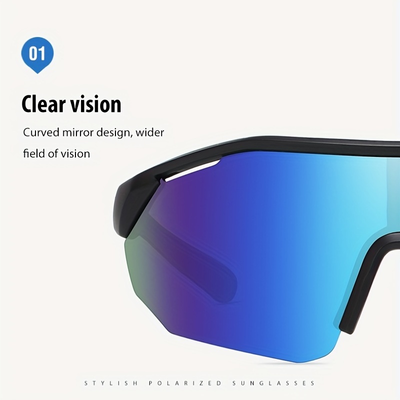 1pc Mens Polarized Sports Sunglasses Colorful Lens Driving Fishing