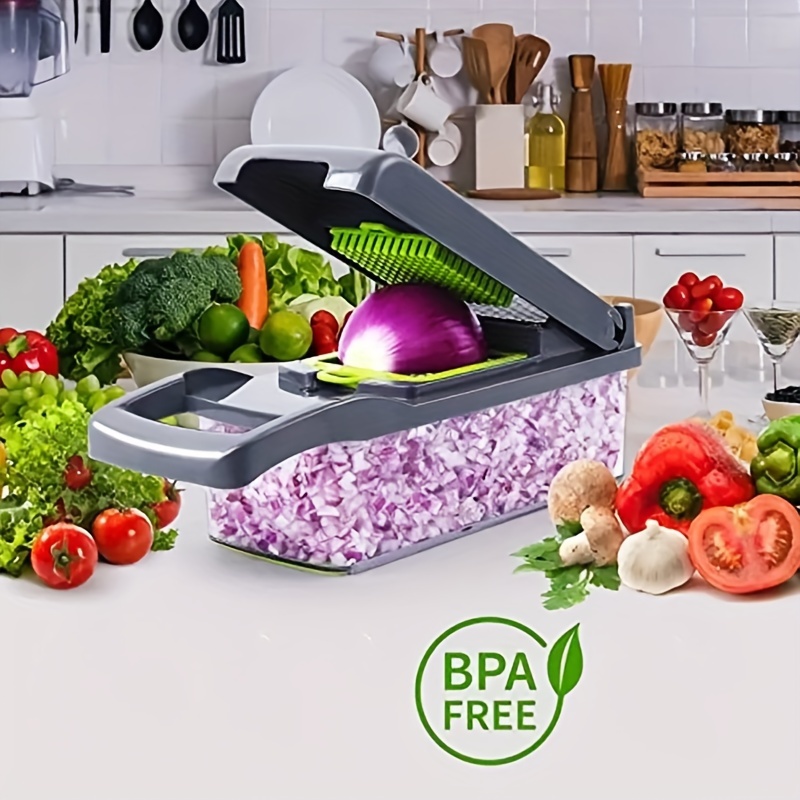 1pc Multifunctional Vegetable And Fruit Slicer With Container