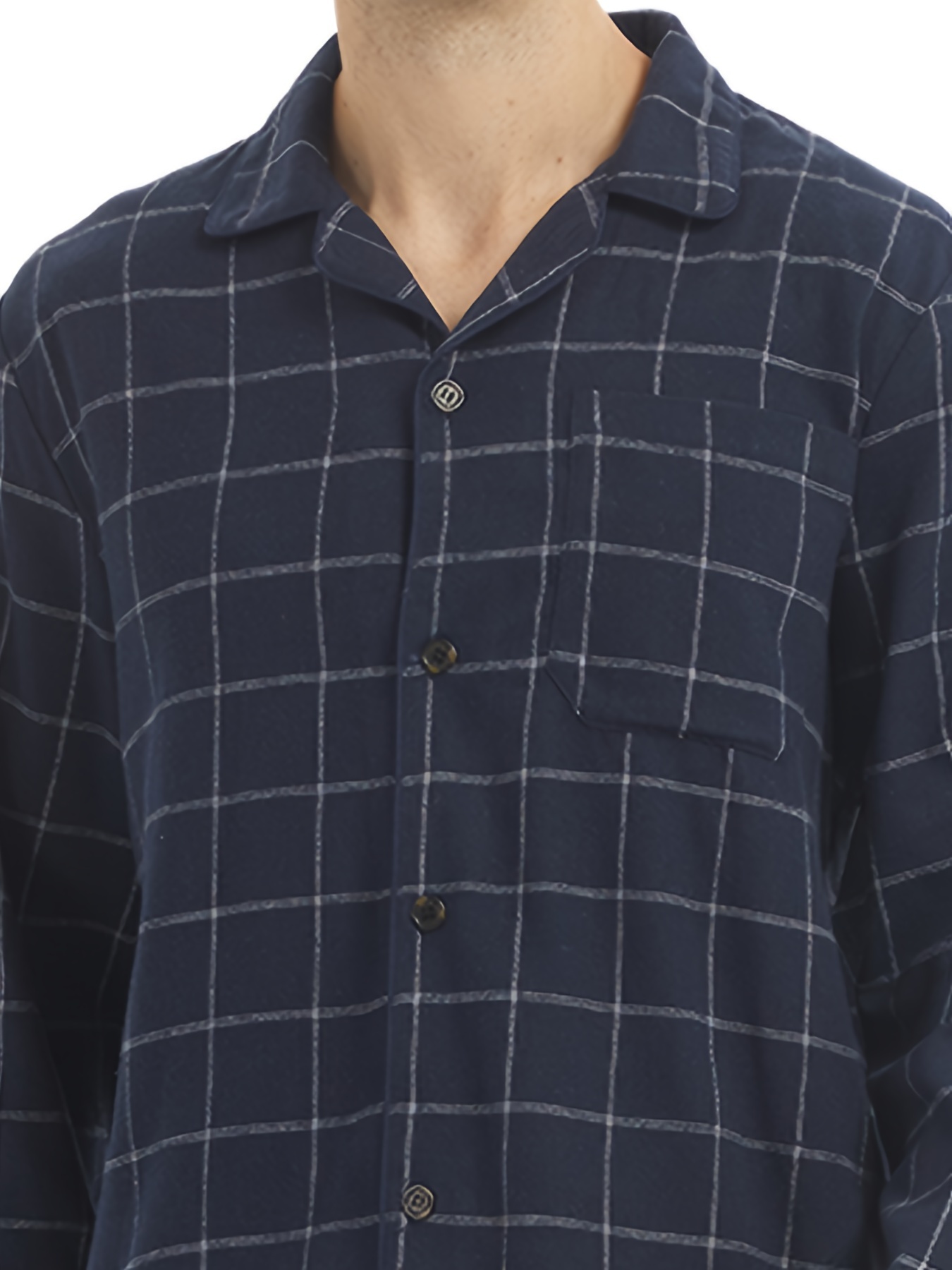 LANBAOSI Mens Pajama Sets Soft Flannel Cotton Sleepwear Long Sleeve Button  Down Plaid Shirt Pants Pjs Set Loungewear Navy Blue : : Clothing,  Shoes & Accessories