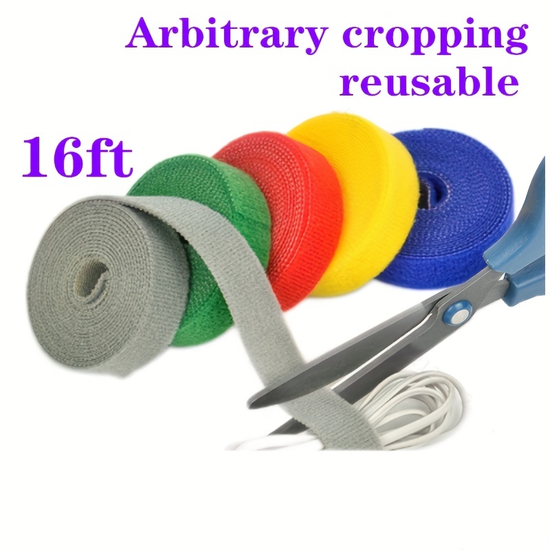 Strap Adhesive Fastener Tape Cable Ties Reusable Double Side Hook Loop Cable
