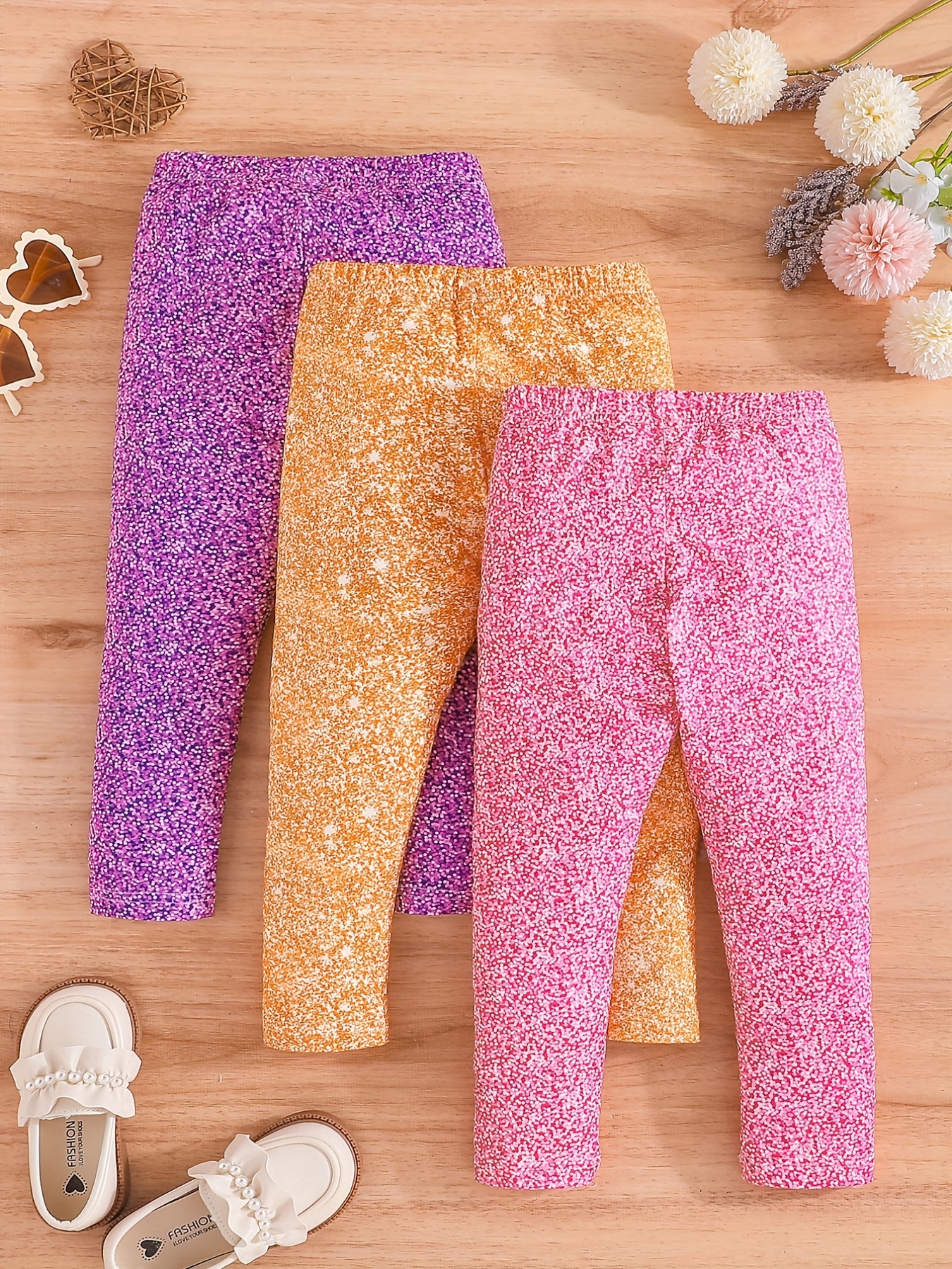 Colorful Spot Baby Girl Leggings 3pcs Set