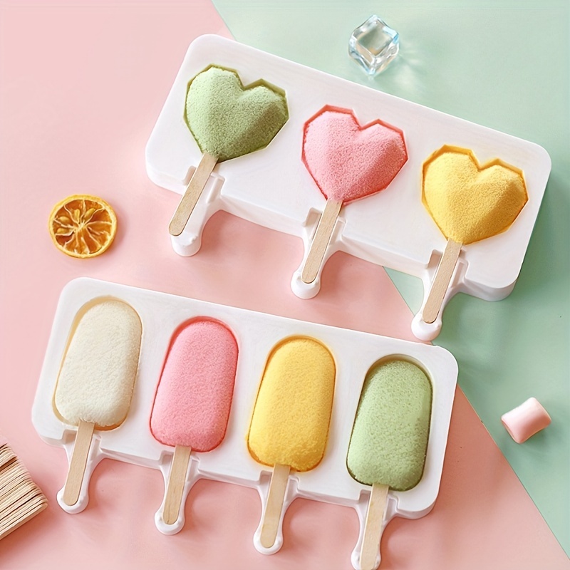 4Pcs Popsicles Molds, Silicone Popsicle Molds Cakesicle Molds