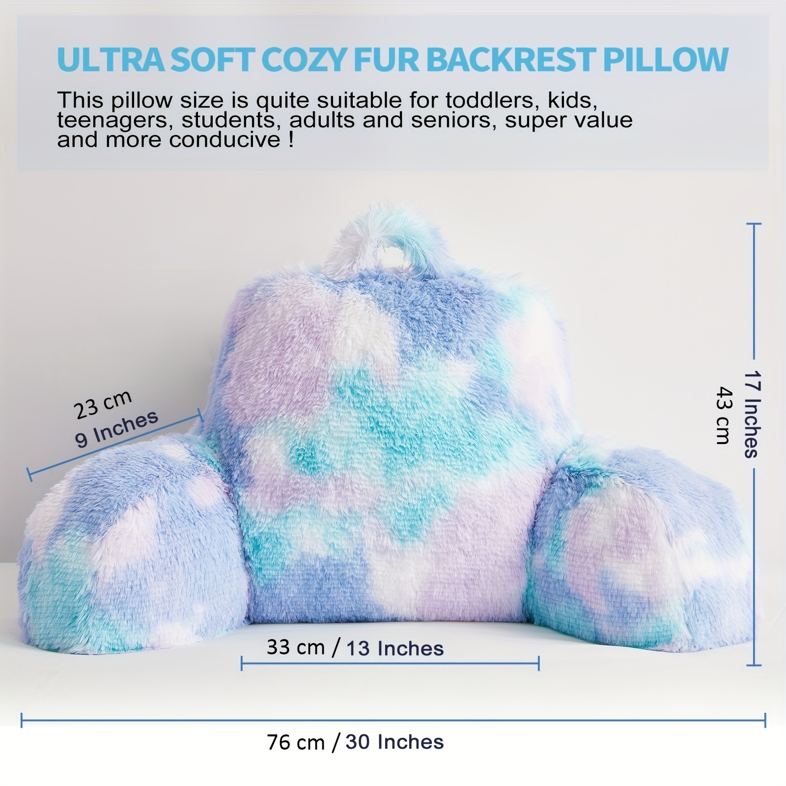 Cozy Faux Fur Backrest Pillow With Arms With Premium Filling, Great Back  Support Reading Pillow For Teens & Students, Bed Pillows For Sitting Up In  Bed, Nice Gift Home Decor, - Temu