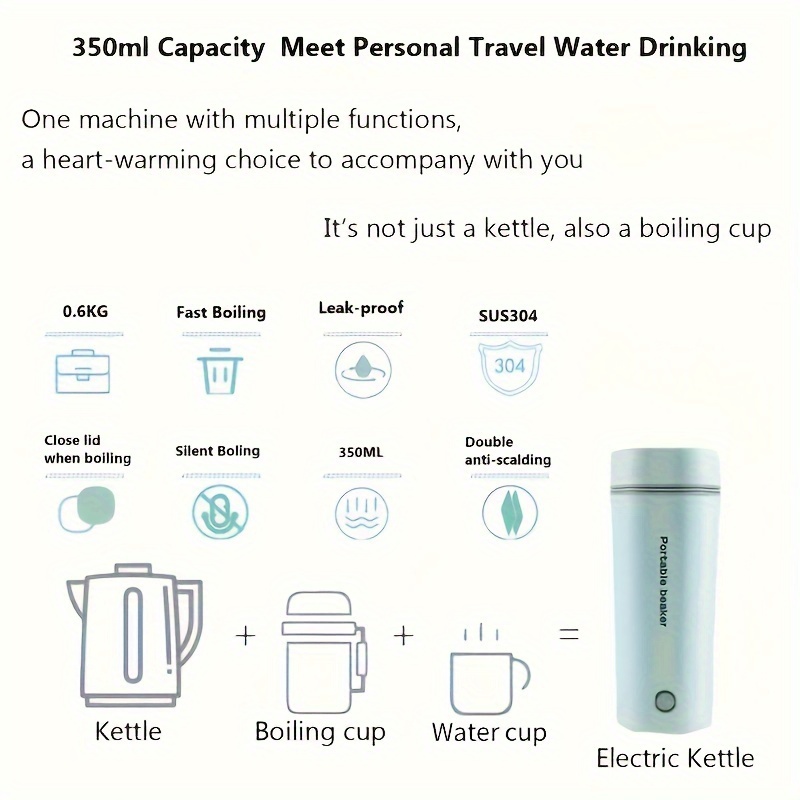 110v Portable Electric Kettle Multipurpose Anti-scalding Fast Boilling Tea  Pot for Milk Coffee Water Tea (us Plug) 