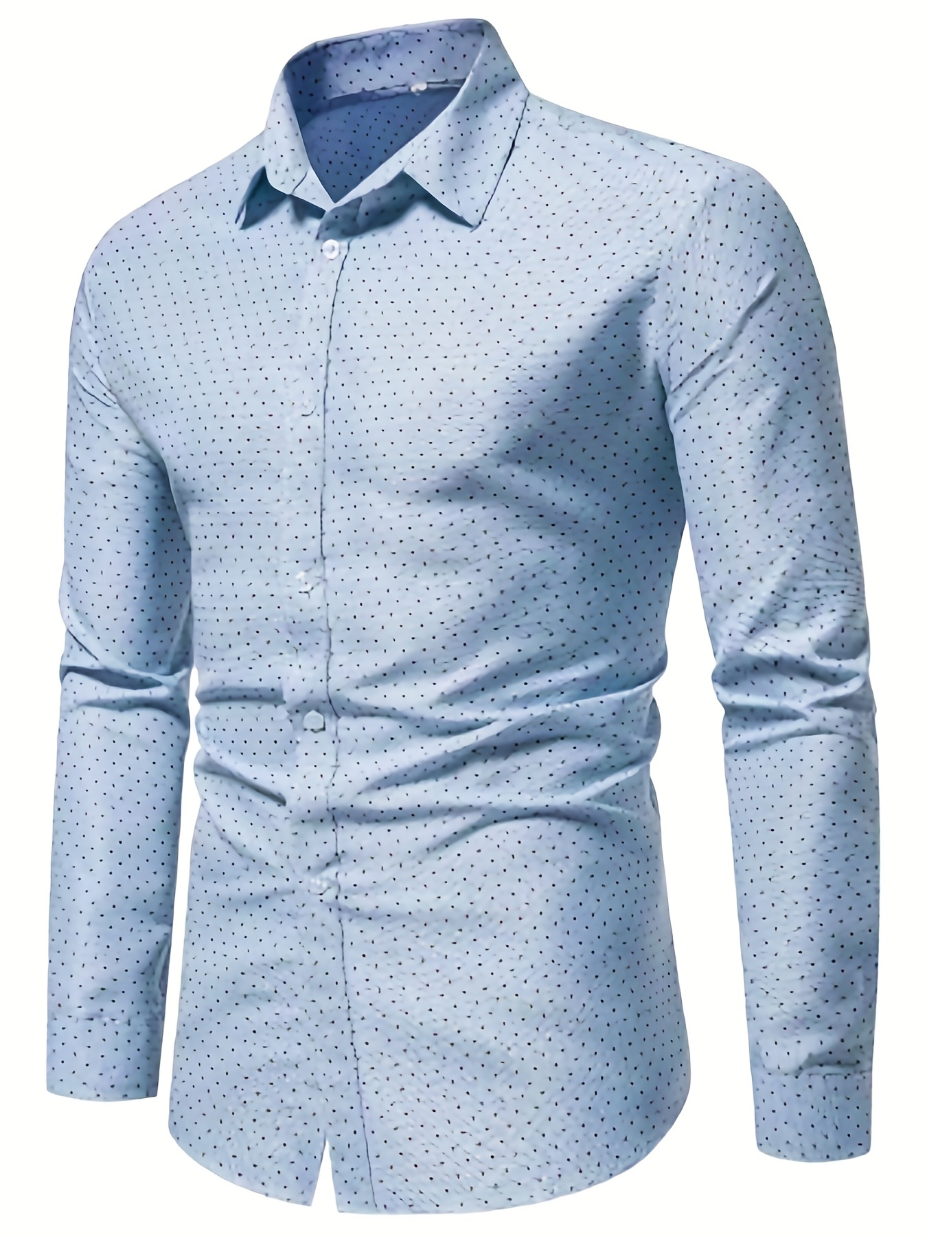 Men Fall Winter Shirts Men's Casual Geometric Floral Print Shirt  Long-Sleeved Button Lapel Shirt Fashion Print Lapel Blue : :  Clothing, Shoes & Accessories