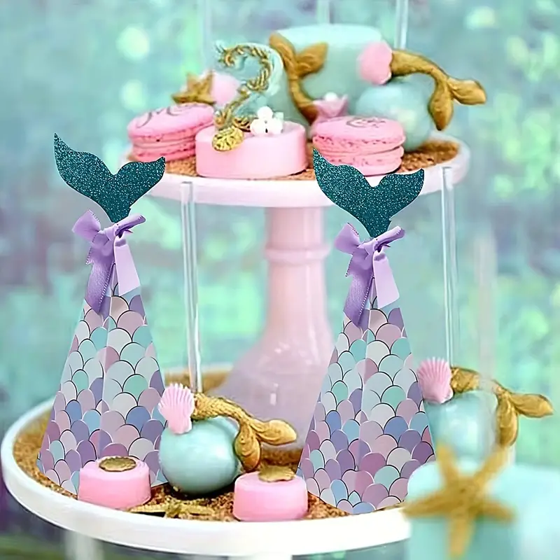 Mermaid Party Favor Box, Fish Scales Candy Box, Sparkling And
