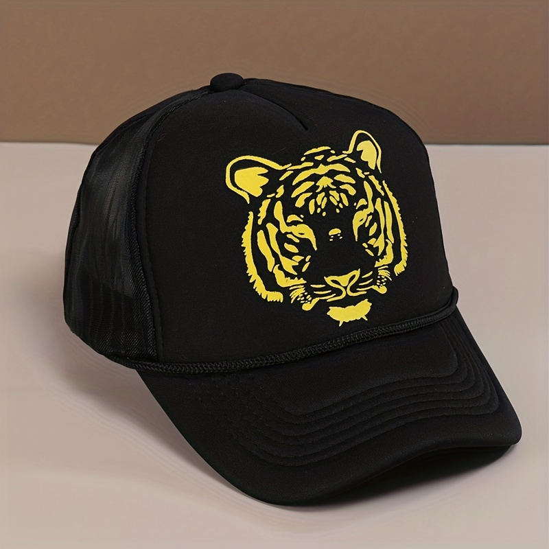 Tiger Print Baseball Cap Trucker Mesh Hat