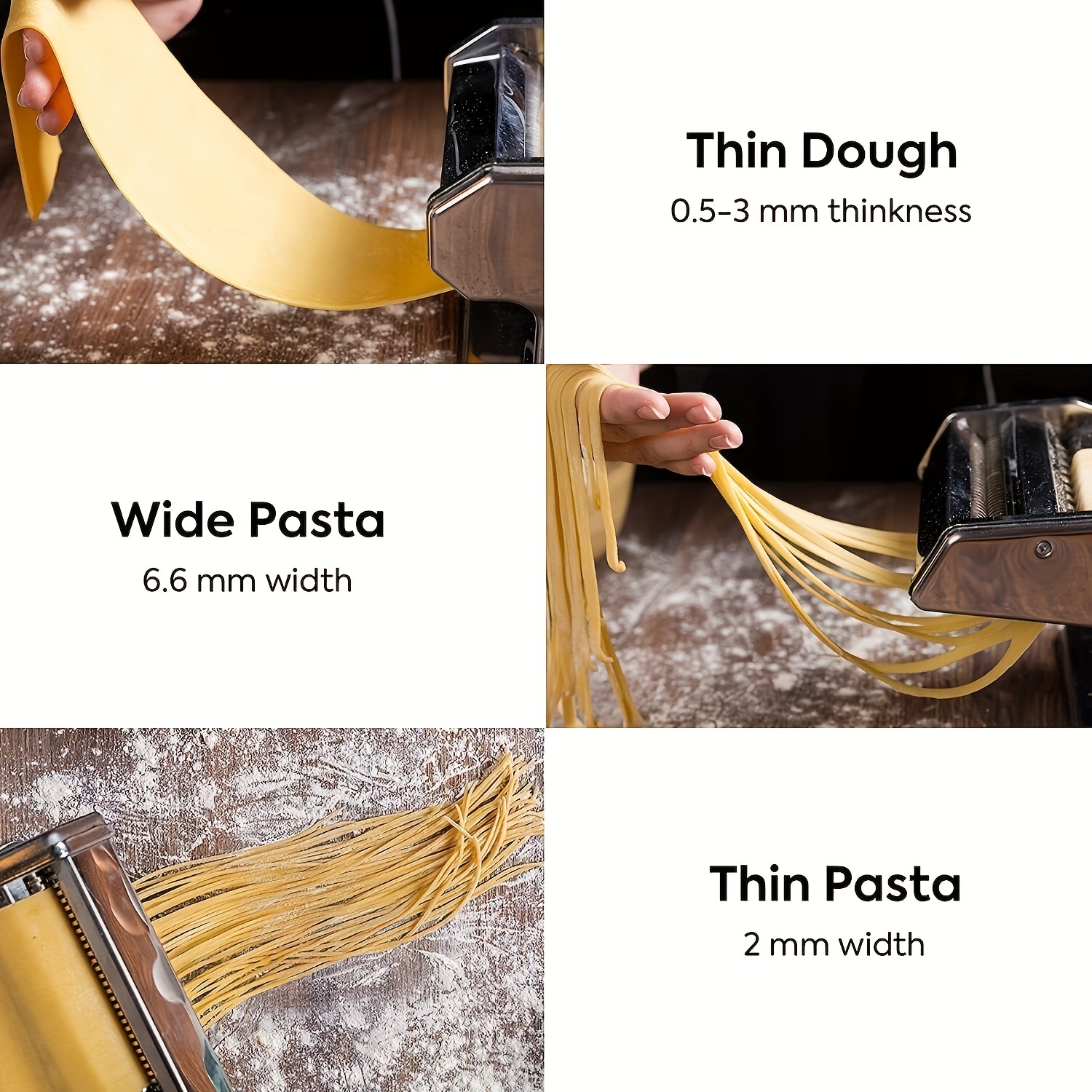 Pasta Maker Machine 7 Thickness Settings Dough Roller Pasta Maker