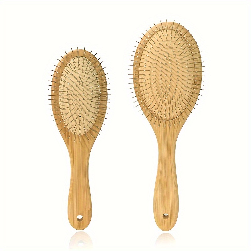 

1pc Paddle Air Cushion Oval Shaped Airbag Comb With Steel Needle, Scalp Massage Comb, Bamboo Wooden Air Cushion Comb, Hairdressing Comb, Meridian Comb, Hairdressing Tools