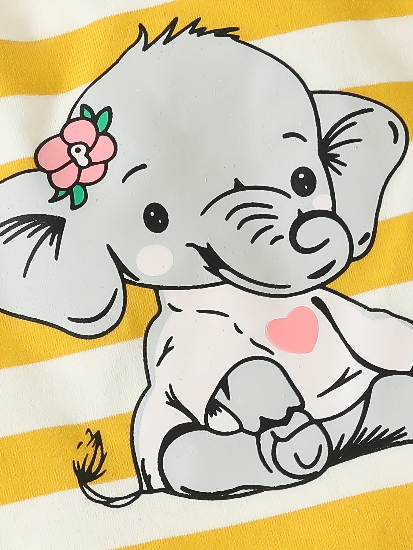 jenters søte elefant tegneserie langermet t skjorte med - Temu Norway, image size:800x1067