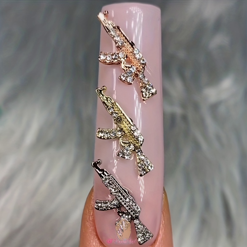 3D Alloy Gold Rose Nail Art Charms