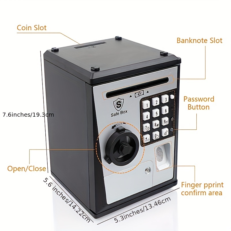 Kids ATM Bank w/ Fingerprint Password - Money Savings Jar