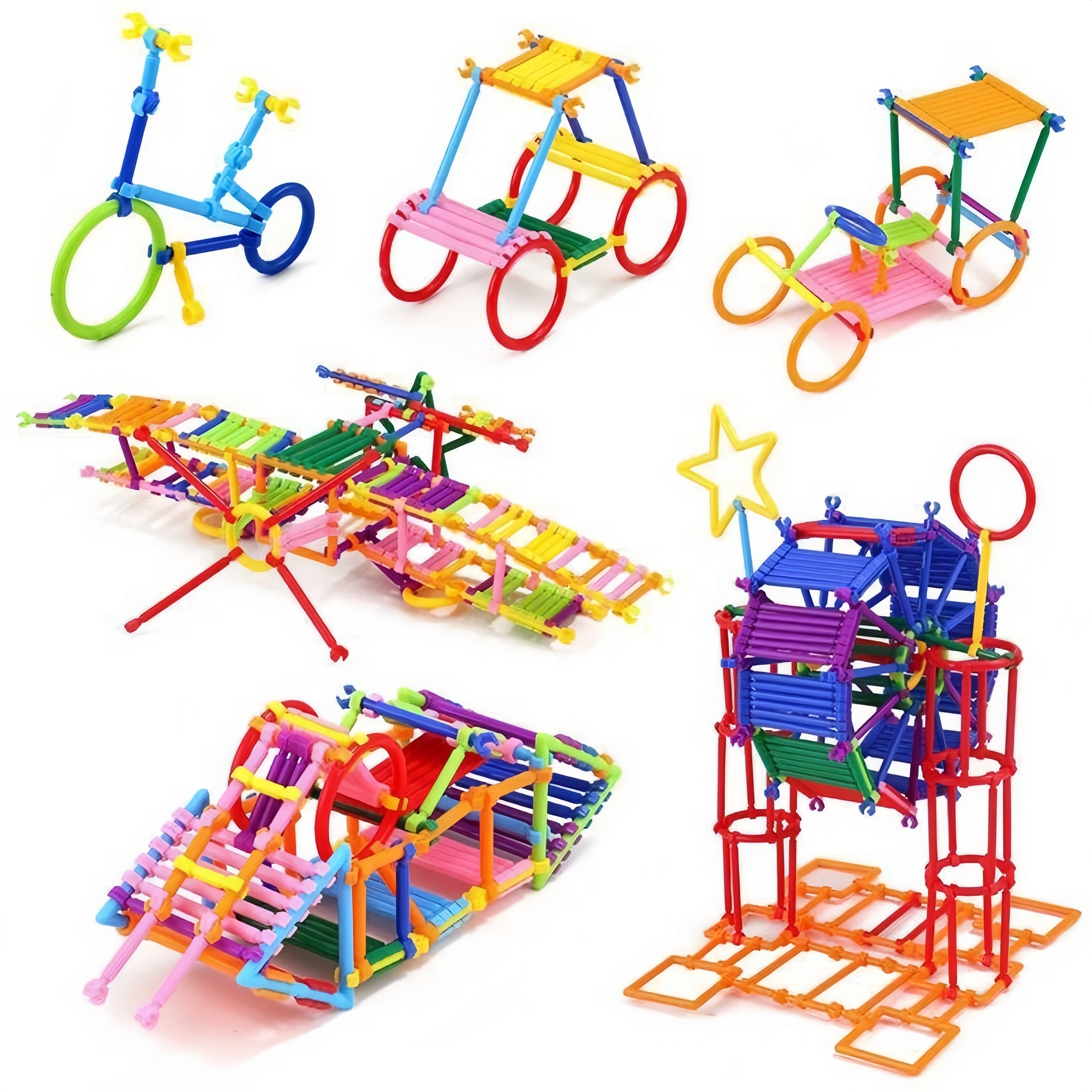 500 Pieces DIY Smart Sticks Building Blocks Creative Intelligence Toys 3D  Puzzle Educational Toy Set Random Color