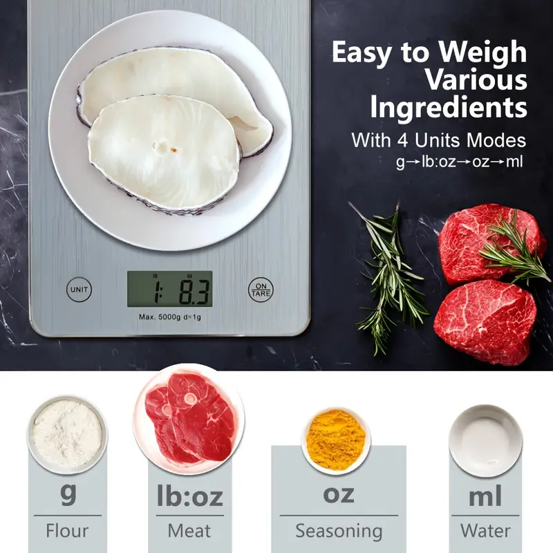 Accurate Food Scale Tempered Glass Digital Kitchen Scale - Temu