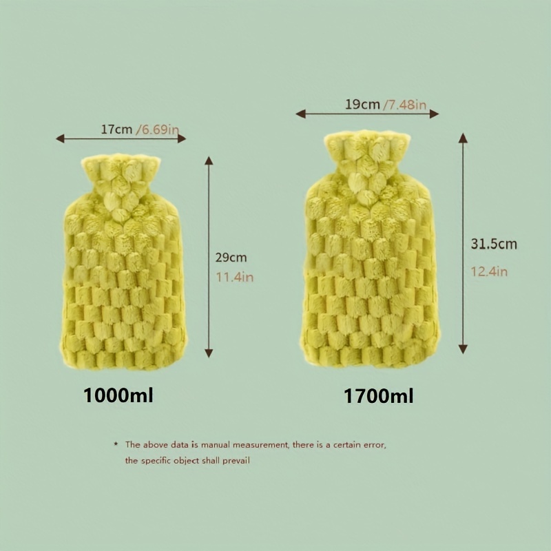 Large Capacity Hot Water Bag with Lid Plush Winter Hot Water Bag