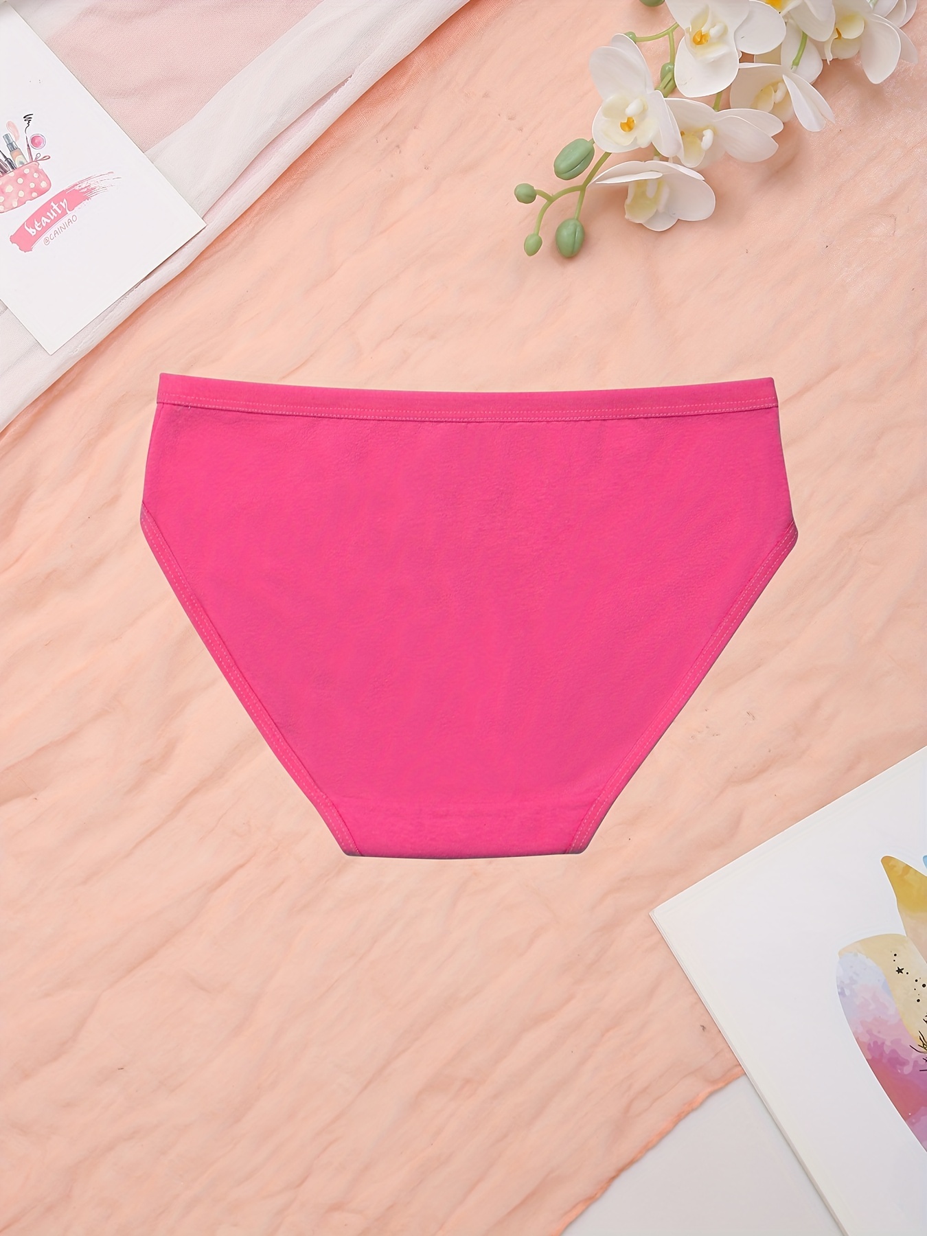 Cat Pattern Hispter Panties Comfy Letter Tape Intimates - Temu