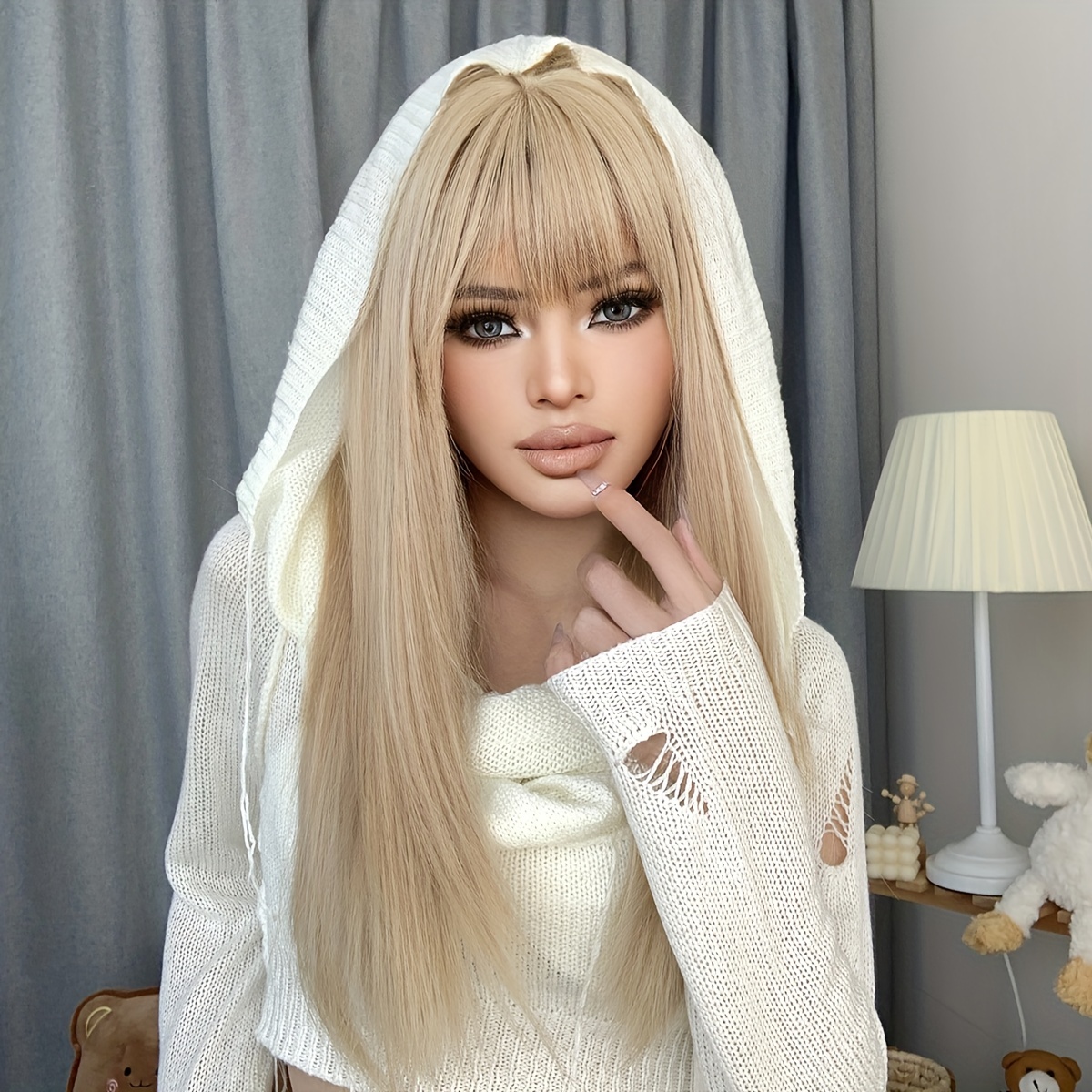 Long elegant wig sale