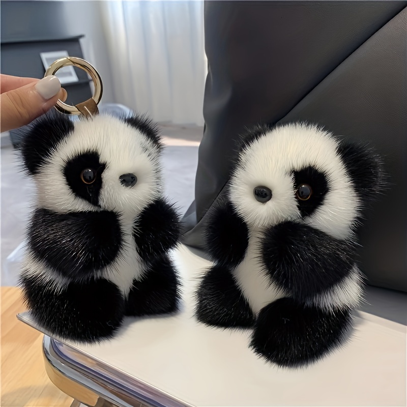 Kaufe Plüsch-Panda-Schlüsselanhänger, niedliche Panda-Puppen