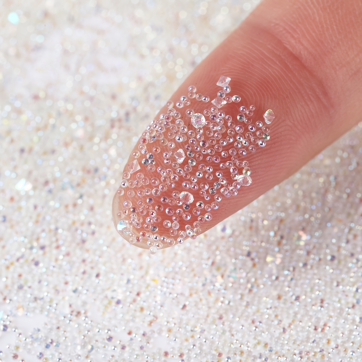 4 Bottle Micro Pixie Beads Gravel Nail Crystals Rhinestones - Temu