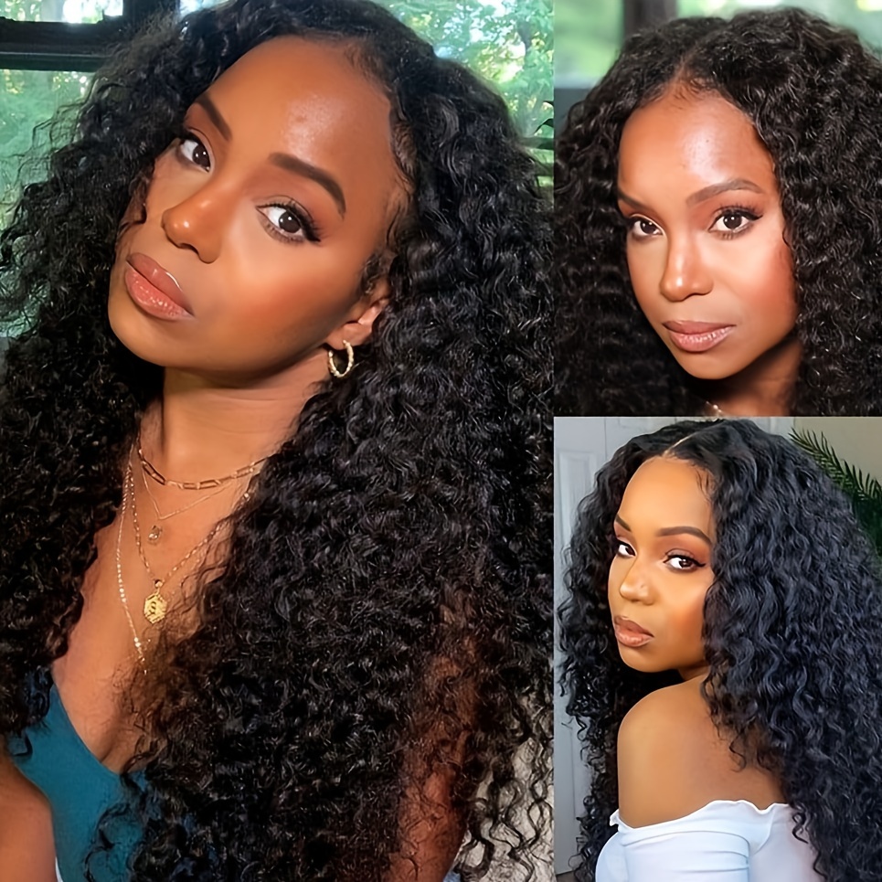 U Part Wigs Curly Brazilian Virgin Human 100 Hair Wigs Temu