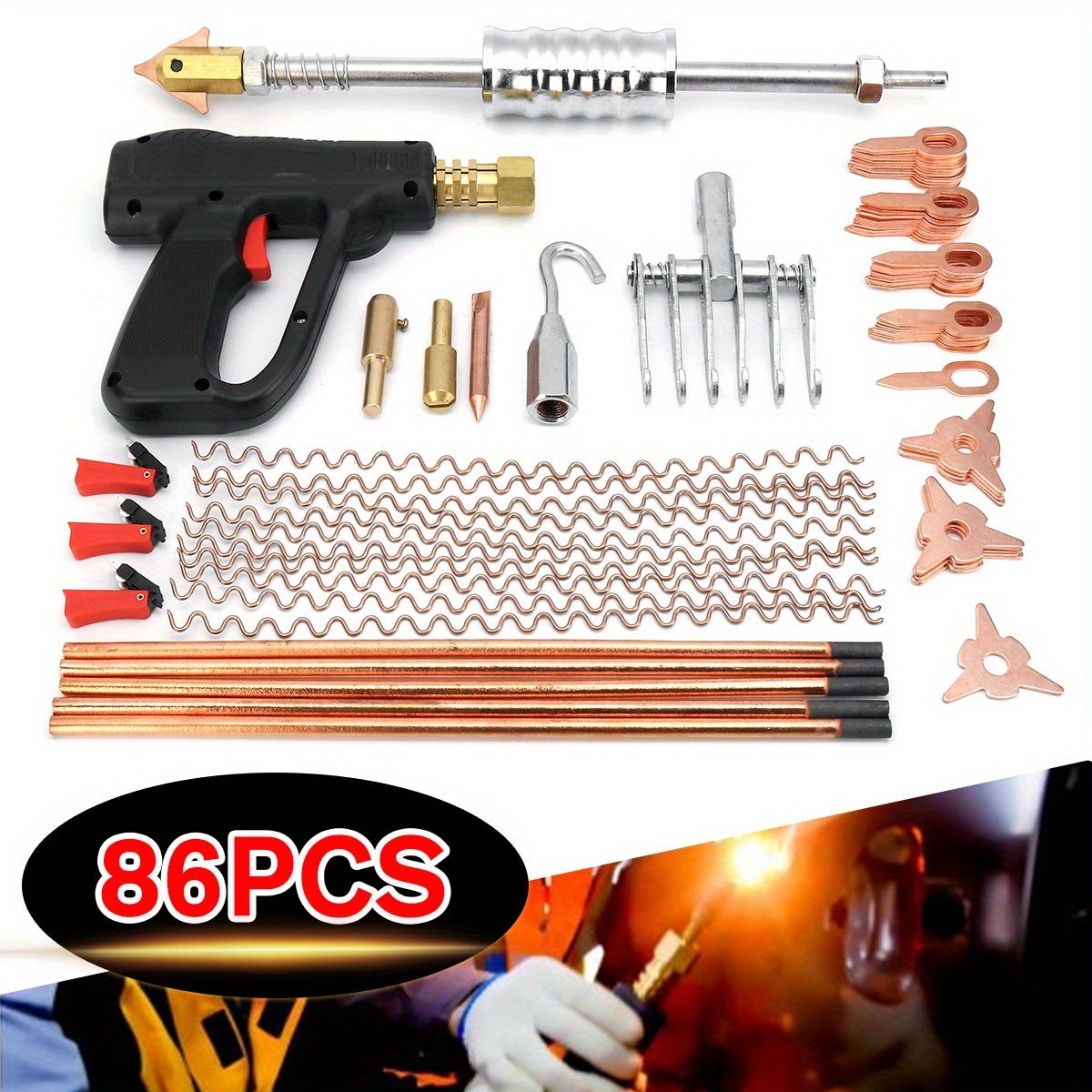 86pcs Stud Welder Dent Puller Kit Spot Welding Pulling Repair Tools Car  Body Dent Repair Remover Tools, Find Great Deals