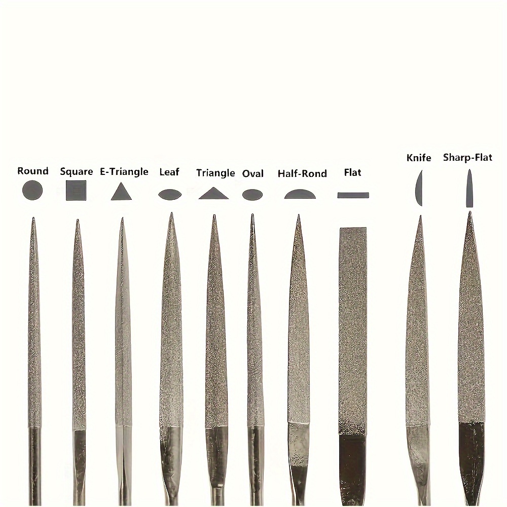 High Temperature Tempered Diamond File Set Flat File Round - Temu Denmark