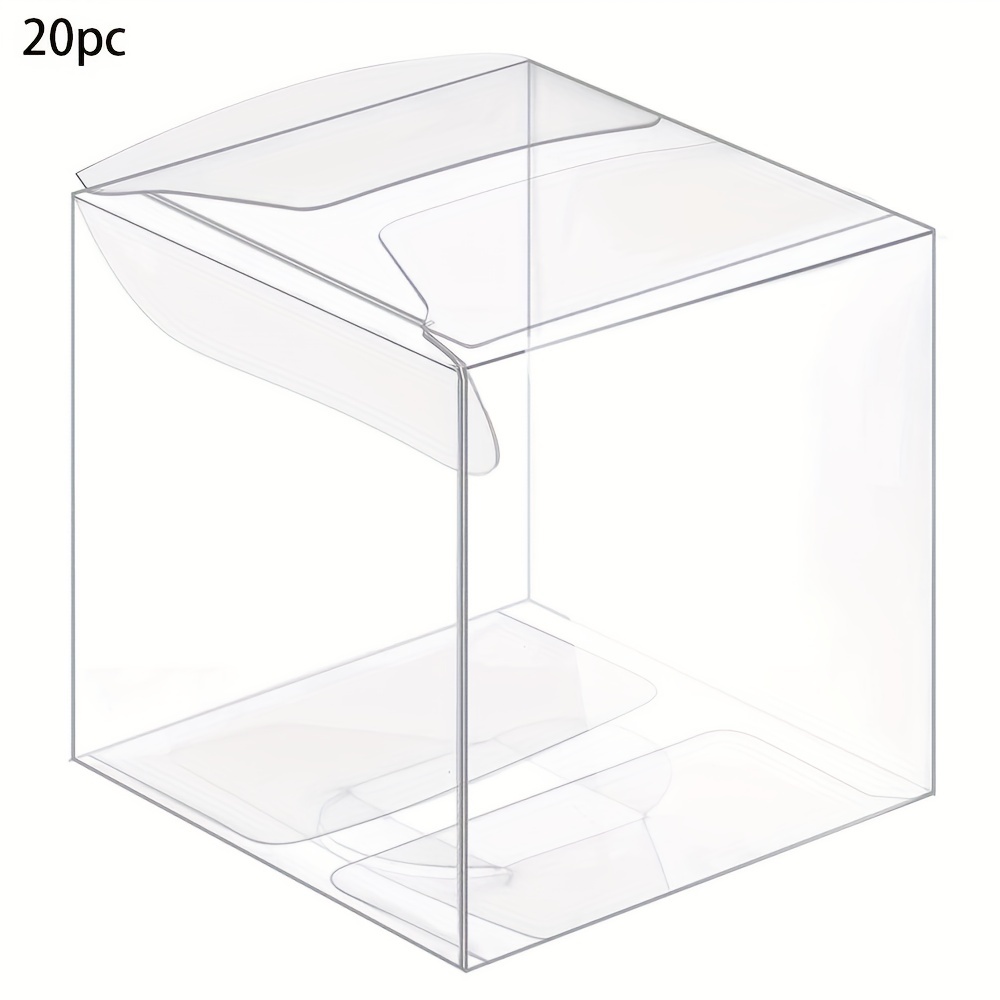Clear Acrylic Box with Lid Small Acrylic Boxes 4 Packs Plastic Square Cube  Containers Jewelry Storage Box Wedding Birthday Party Favor Acrylic Display