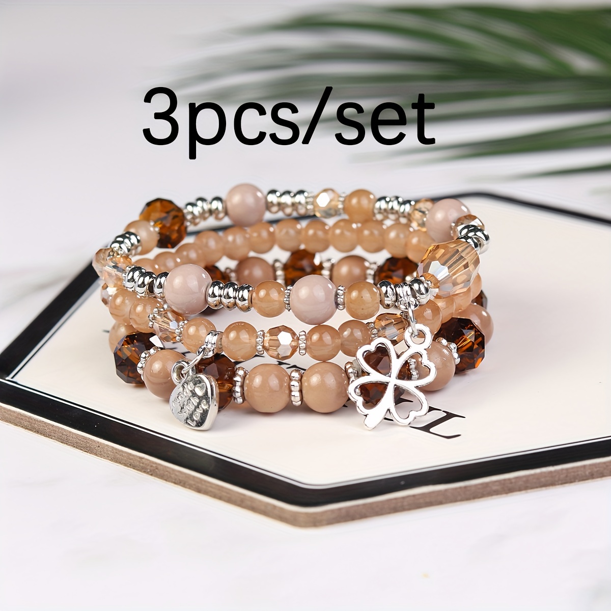  Crystal Charms Multilayer Bracelets - 3PCS Gold/Silver