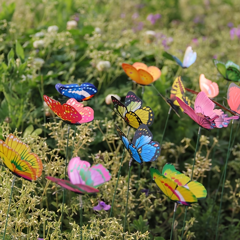 10 Estacas De Mariposas Estacas De Mariposas Adornos De - Temu