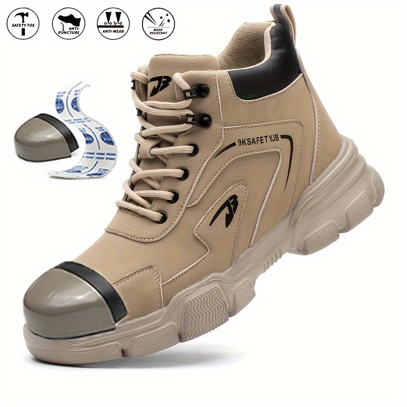 

Steel Toe Safety Shoes Puncture Proof Work Shoes Boots, Industrial And Construction Site