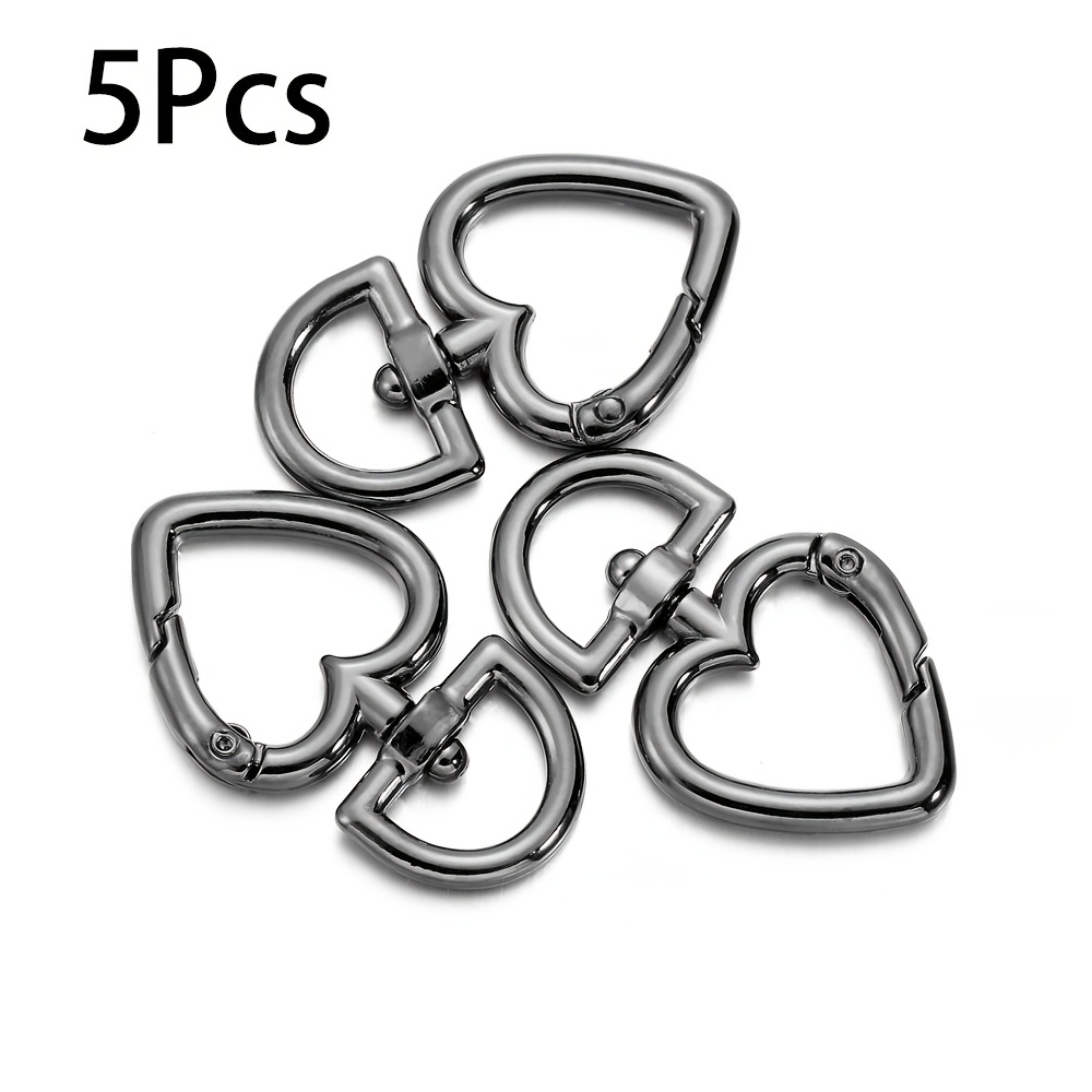 5pcs heart shape swivel keychain clasp metal spring key chain hook diy  jewelry making materials