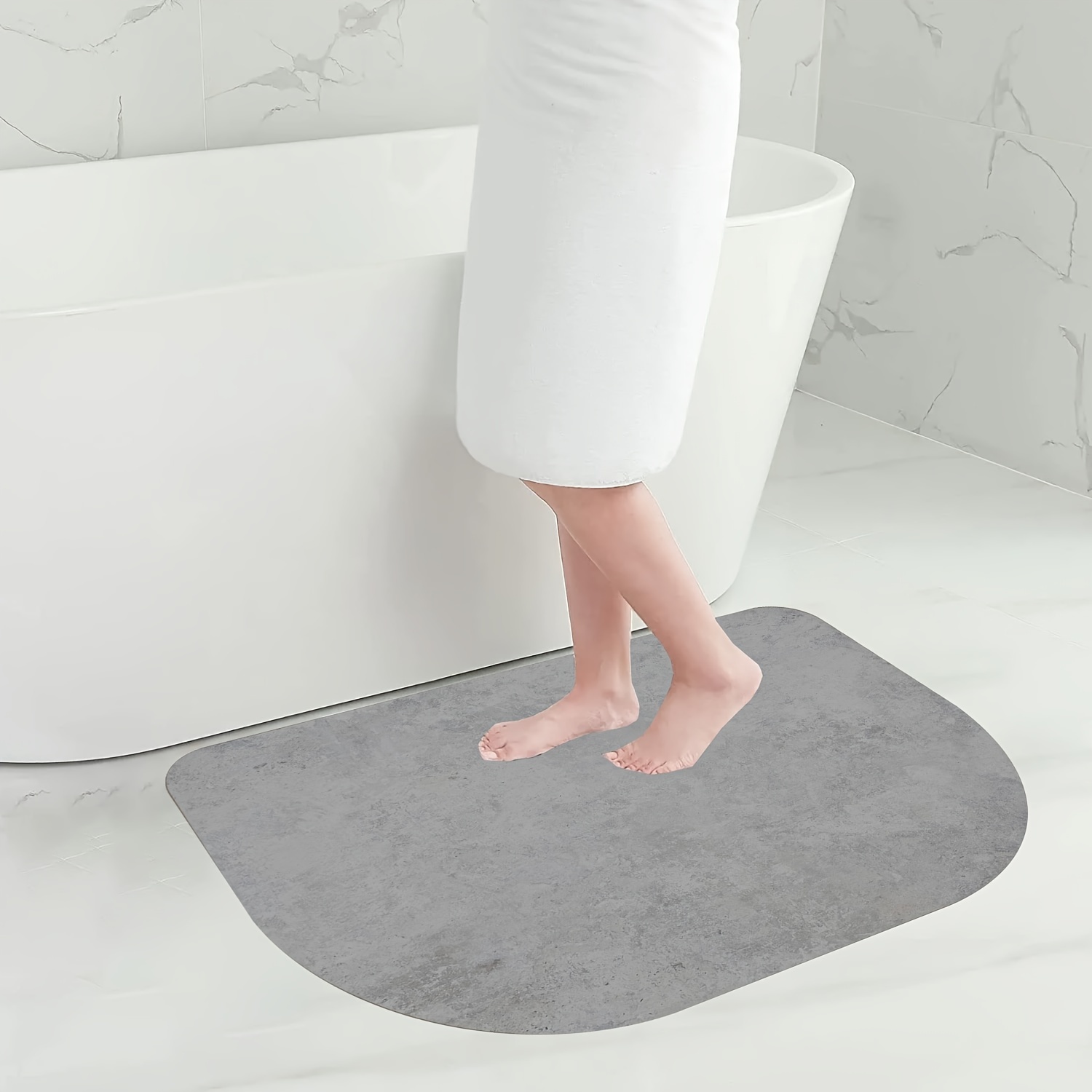 Absorbent Quick Dry Bath Mat Non-Slip Thin Bath Rug Tub Shower