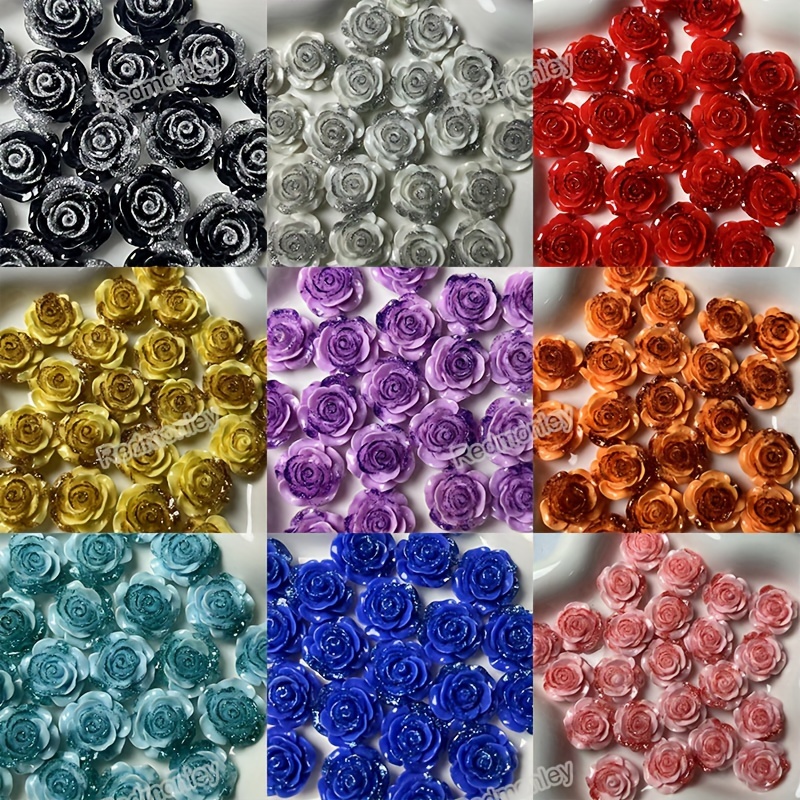 

10pcs/set 18mm Resin Rose Charms For Diy Jewelry Making For King's Day