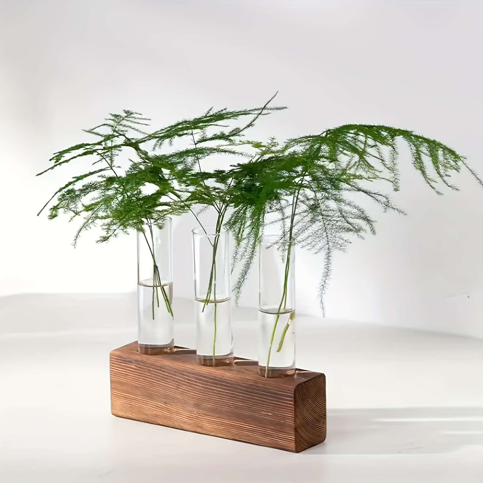 Plant Propagation Station, Plant Terrarium With Wooden Stand, Plant Pots For Hydroponics, Small Birthday Gardening Gifts For Women Mom Plant Lovers Unique