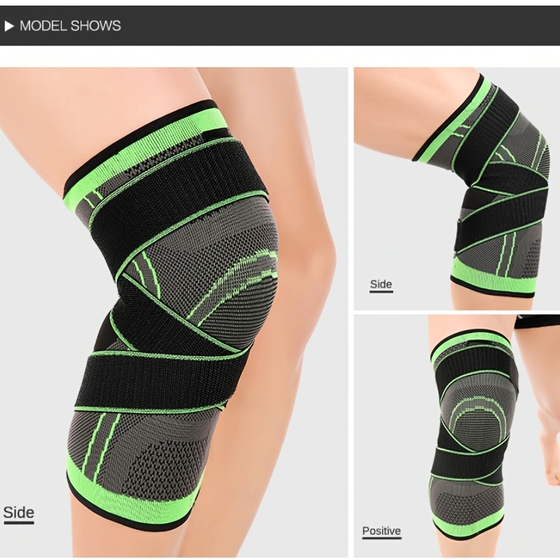 Rodilleras deportivas de fitness, soporte de vendaje, manga de compresión  deportiva de nailon elástico para baloncesto (color: verde, tamaño: XL)