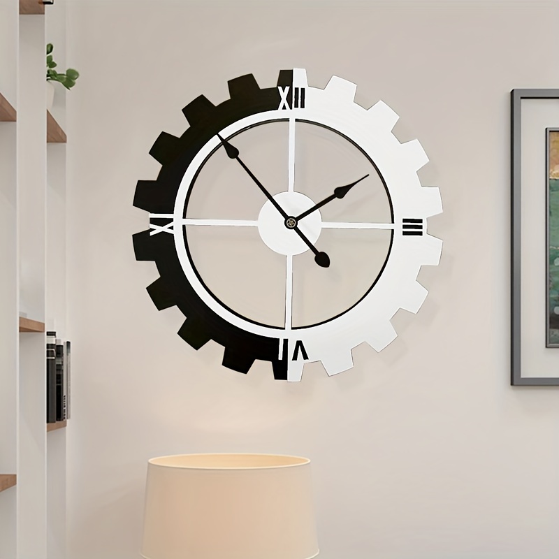1pc Western Wall Clock Vintage American Gear Metal Wall Clock Decor Iron Wall  Decor Simple Industrial