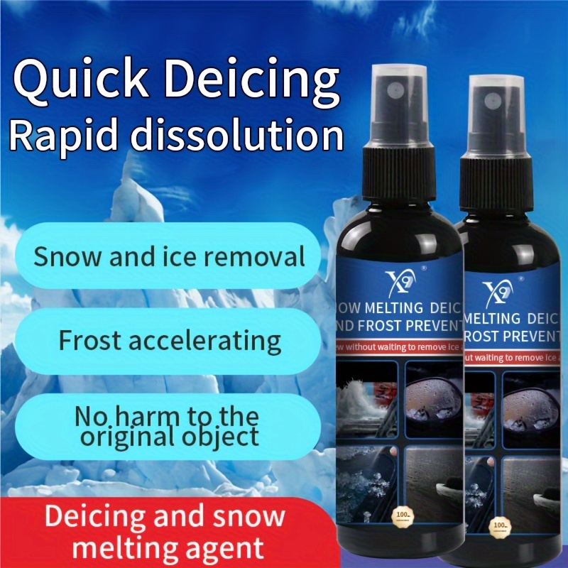 Ice Spray For Car Windshield 3.38oz Snow Melting Defrost Liquid Instantly  Winter Glass Frost Spray Car Window Defroster Spray