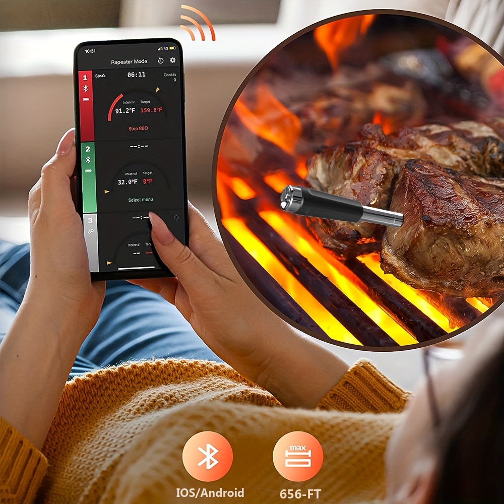 MEATER Plus | Bluetooth Long Range Smart Meat Thermometer | Brown Sugar Color | for Oven, Grill, Kitchen, BBQ, Smoker, Rotisserie