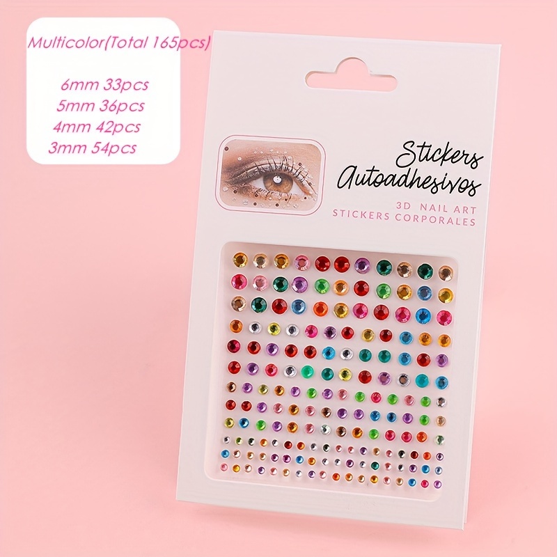 Facial Decorative Rhinestones Stickers, Butterfly Shape Red Acrylic Color  Eyebrow And Eye Stickers Tattoo Stickers, Diy Makeup Decors For Festival  Party - Beauty & Health - Temu