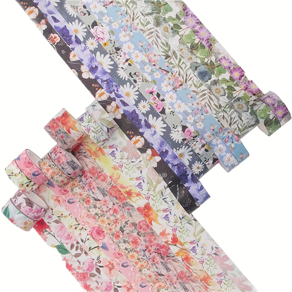 Beautiful Floral Washi Tape Set Perfect Arts Diy Crafts - Temu