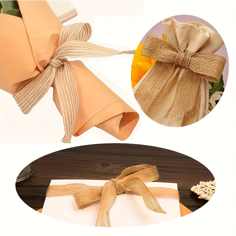 2M/Roll Natural Vintage Jute Ribbon Bow Crafts Sewing DIY Wedding