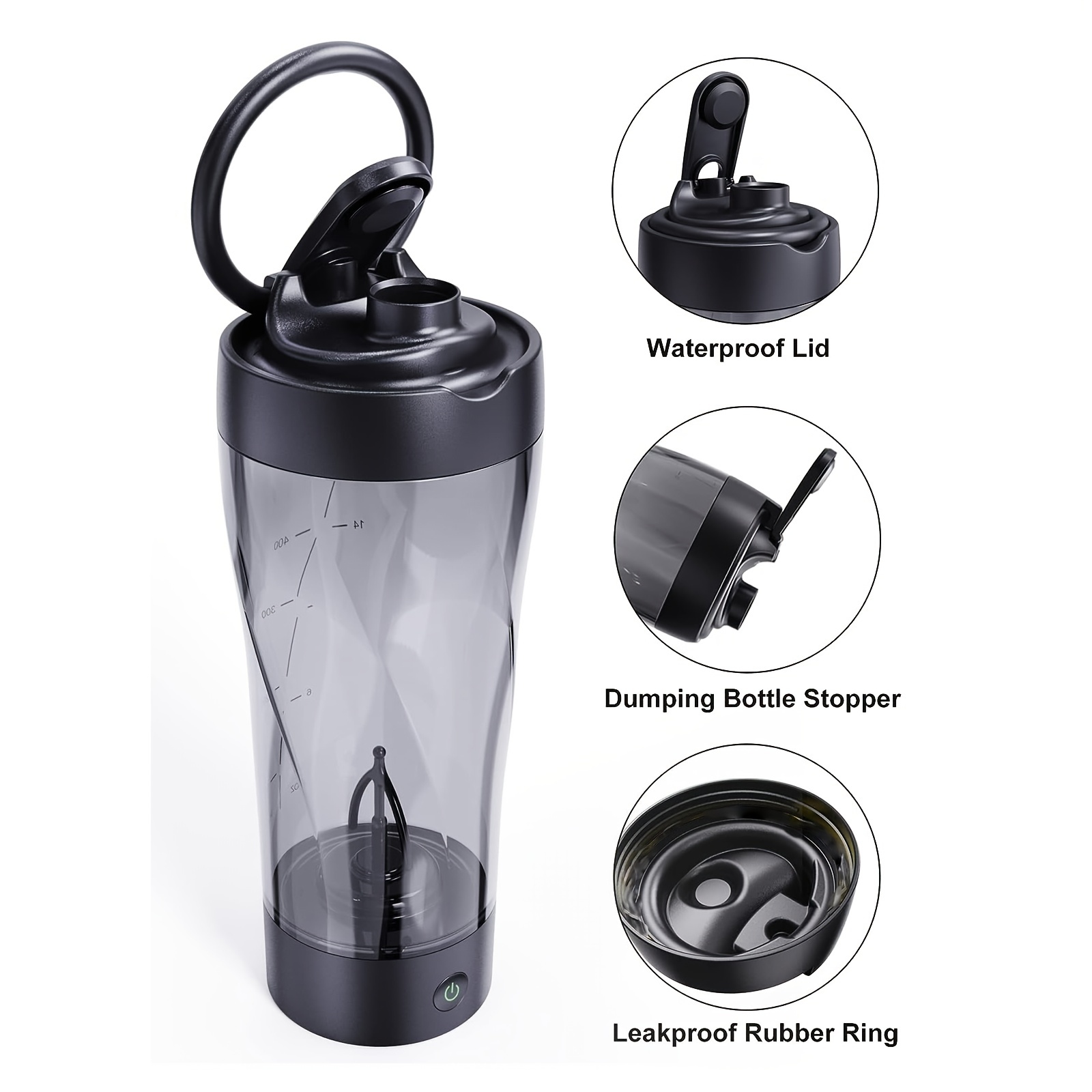 Electric Shaker Bottle, 34 oz Blender Bottles, Made with Tritan - BPA Free  - Portable Mixer Cup/USB Rechargeable