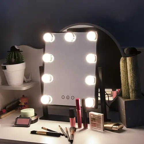 1pc Specchio Per Trucco Ad Alta Definizione Con Luce A Tre - Temu Italy